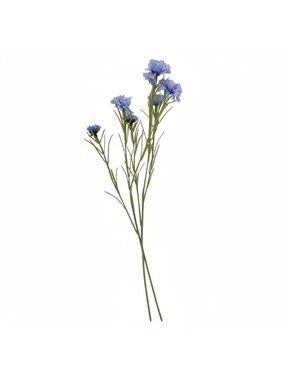 Artificial Periwinkle Blue Cornflower Stems Faux Wildflower Floral Decor Wedding
